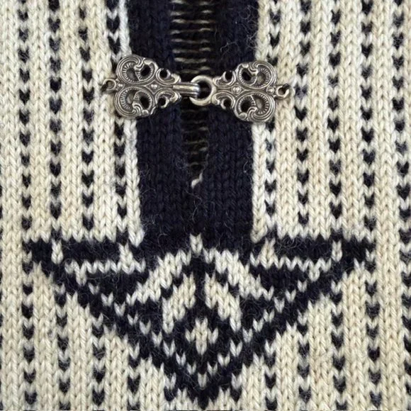 Vintage Dale of Norway Wool Sweater Norwegian Pullover Sweater Ivory Medium - Picture 8 of 16